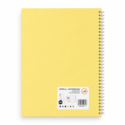 A4 Spiral Notebook – Slim & Soft Cover, 100 Sheets, Assorted Colors