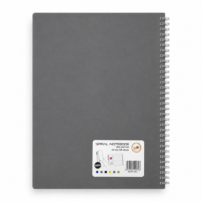 A4 Spiral Notebook – Slim & Soft Cover, 100 Sheets, Assorted Colors