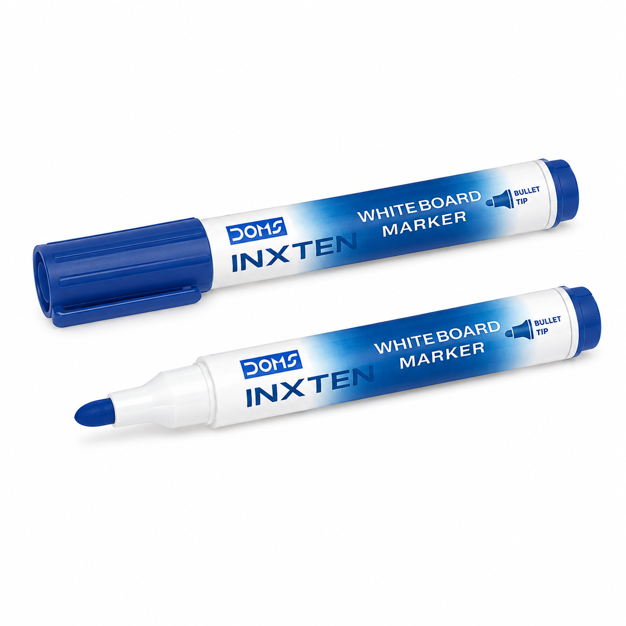DOMS Inxten Whiteboard Marker – Bullet & Chisel Tip, Blue Black Red, Single or Box of 12