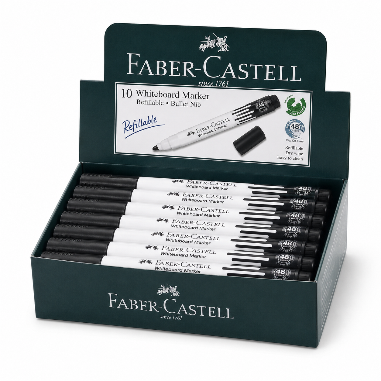 Faber-Castell Whiteboard Marker – Bullet & Chisel Tip, Black Blue Red,Green Single or Box of 10
