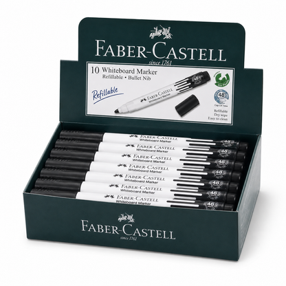Faber-Castell Whiteboard Marker – Bullet & Chisel Tip, Black Blue Red,Green Single or Box of 10