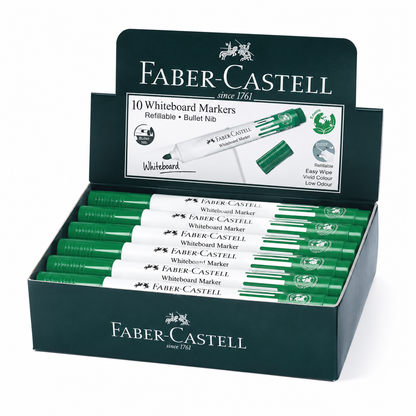 Faber-Castell Whiteboard Marker – Bullet & Chisel Tip, Black Blue Red,Green Single or Box of 10