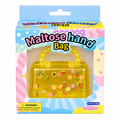 Glitter Handbag Squeeze Toy, Stretchy Sensory Fidget