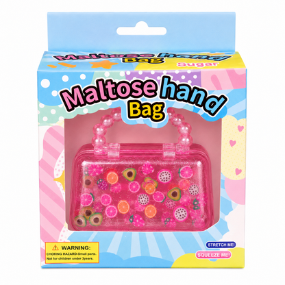 Glitter Handbag Squeeze Toy, Stretchy Sensory Fidget