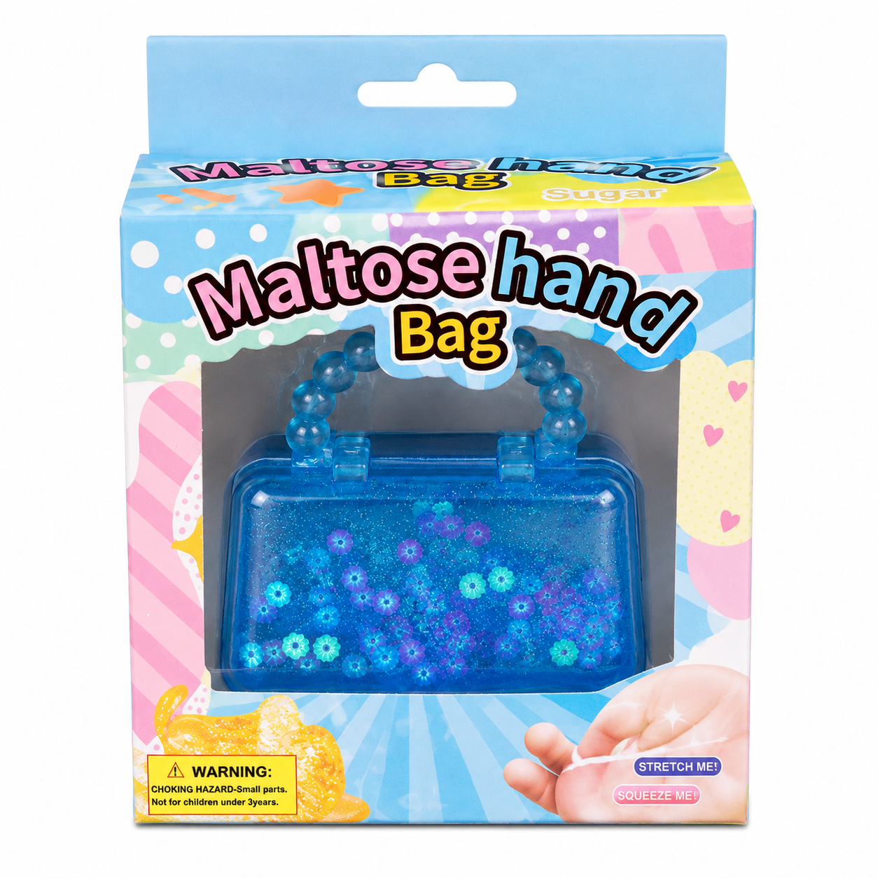 Glitter Handbag Squeeze Toy, Stretchy Sensory Fidget