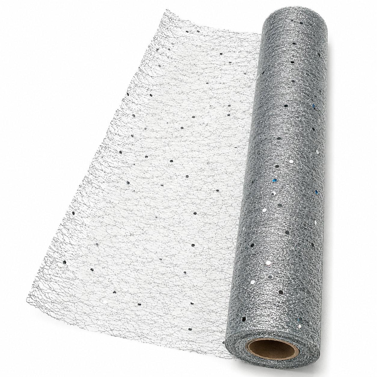 Christmas Glitter Decorative Mesh Roll 50cm × 3m – Floral Wrapping Mesh for Tree, Wreath, Gift & DIY Decoration