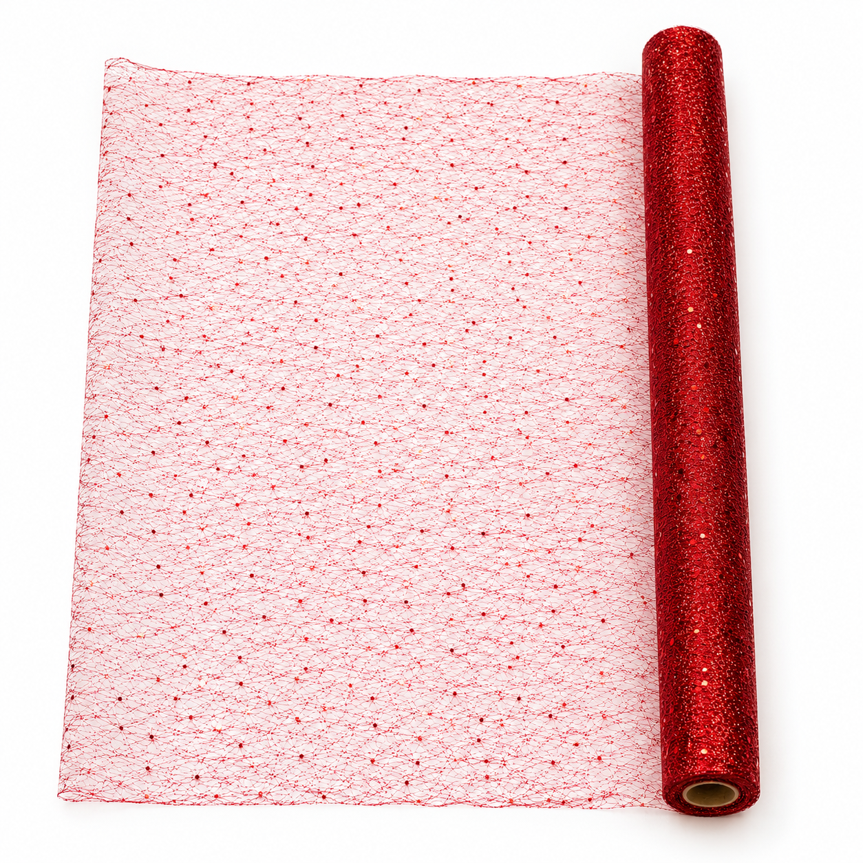 Christmas Glitter Decorative Mesh Roll 50cm × 3m – Floral Wrapping Mesh for Tree, Wreath, Gift & DIY Decoration