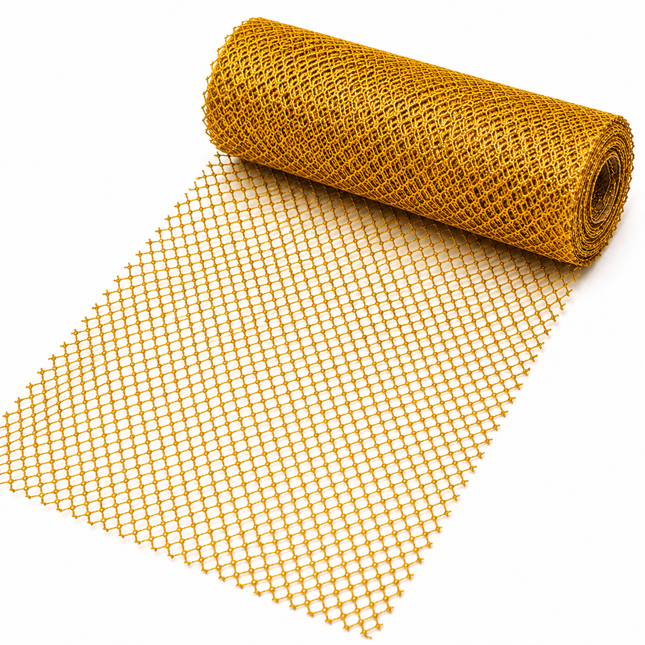 Glitter Mesh Ribbon Roll for Christmas Decorations, 17cm x 3m, Decorative Craft Mesh for Christmas Tree, Wreath, Gift Wrapping, Floral Arrangements & DIY Crafts, Red / Gold