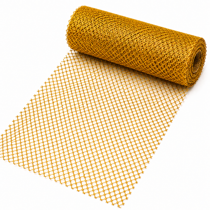 Glitter Mesh Ribbon Roll for Christmas Decorations, 17cm x 3m, Decorative Craft Mesh for Christmas Tree, Wreath, Gift Wrapping, Floral Arrangements & DIY Crafts, Red / Gold