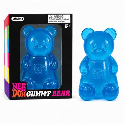 NeeDoh Gummy Bear Blue Super Solid Squish Stress Relief Sensory Fidget Toy