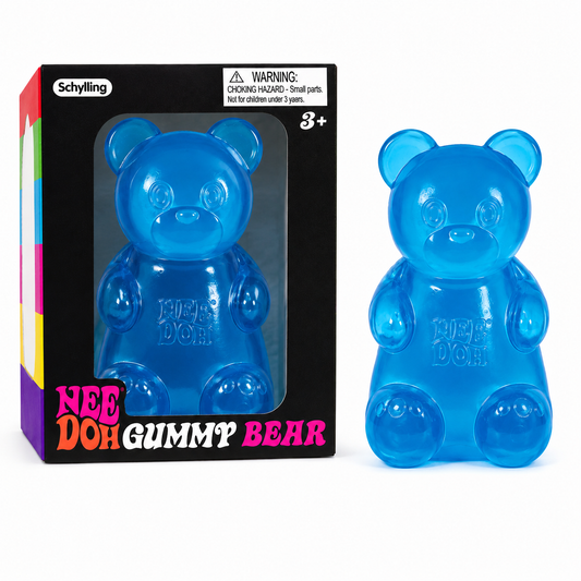 NeeDoh Gummy Bear Blue Super Solid Squish Stress Relief Sensory Fidget Toy