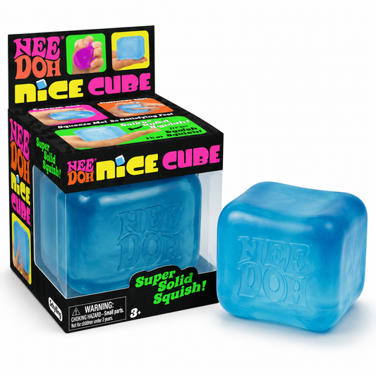 NeeDoh Nice Cube Aqua Blue Super Solid Squish Stress Relief Fidget Toy