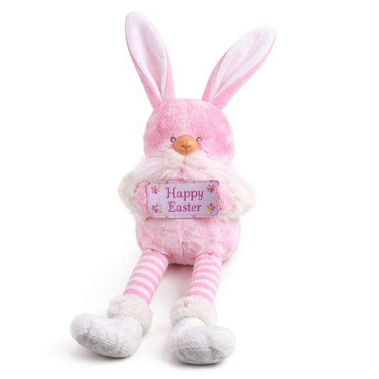 Pink Easter Bunny Plush Decor – Long Legs Rabbit Shelf & Table Decoration