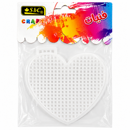 Plastic Canvas Craft Shapes for DIY Embroidery & Bead Art – Heart & Star Shape Plastic Mesh Canvas, White