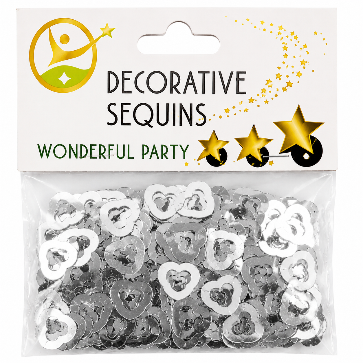 Heart Shape Decorative Sequins for DIY Crafts & Party Decoration – Metallic Craft Sequins, Gold, Red & Silver Variations