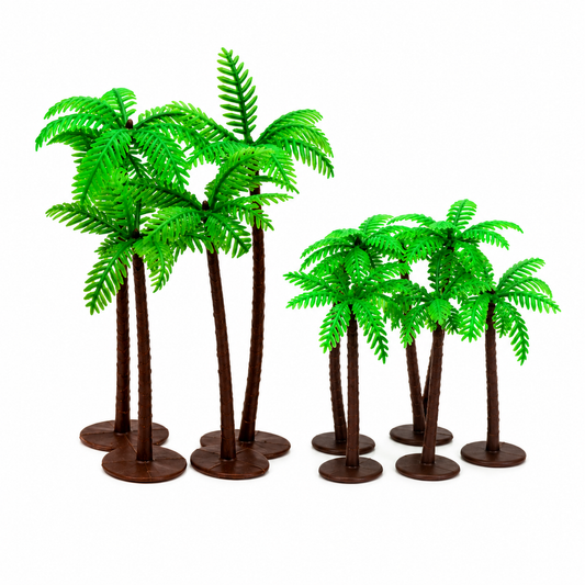 Mini Artificial Palm Tree Set for DIY Decoration – Plastic Palm Trees for Miniature Garden, Aquarium & Craft Projects, Assorted Sizes