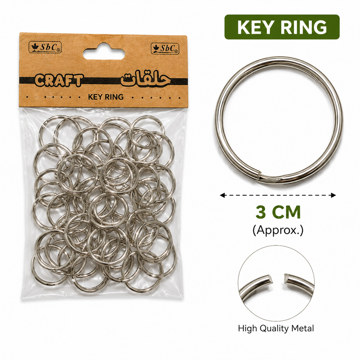 Metal Split Key Ring Set for DIY Crafts and Keychain Making