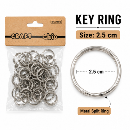 Metal Split Key Ring Set for DIY Crafts and Keychain Making