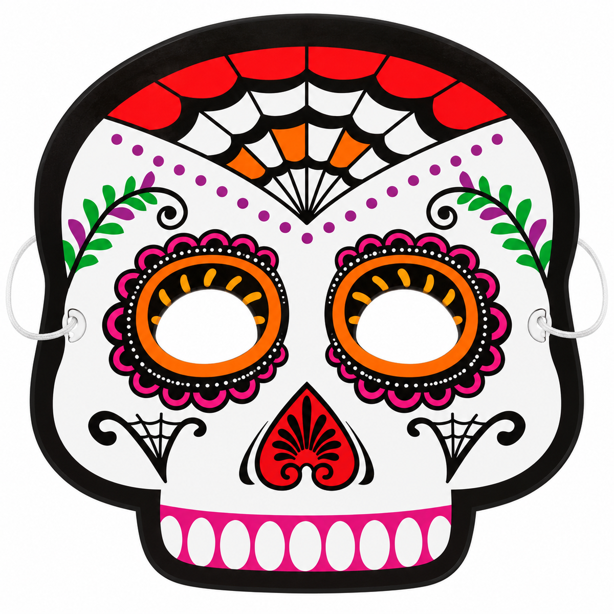 Halloween Sugar Skull Paper Mask, 18 x 16CM