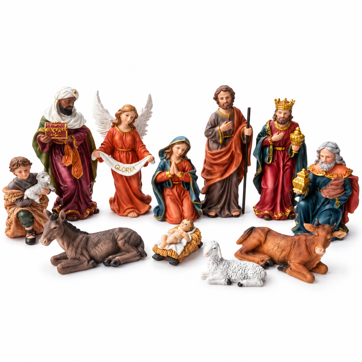 Gloria Angel Christmas Nativity Figurine Set – 11 Pieces, 20 cm