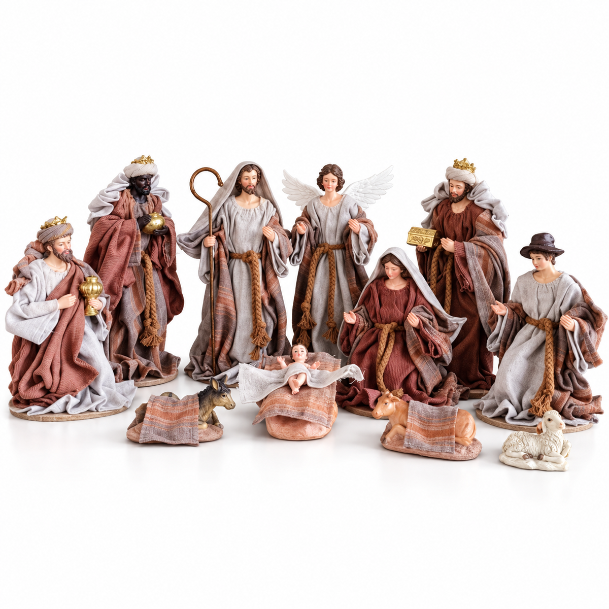 Traditional Fabric Christmas Nativity Set – 23 cm