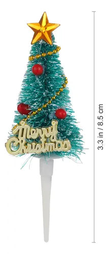 Christmas Tree Shape Cupcake Toppers for Holiday Cake Decoration 10 Pcs