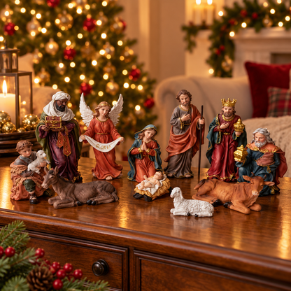 Gloria Angel Christmas Nativity Figurine Set – 11 Pieces, 20 cm