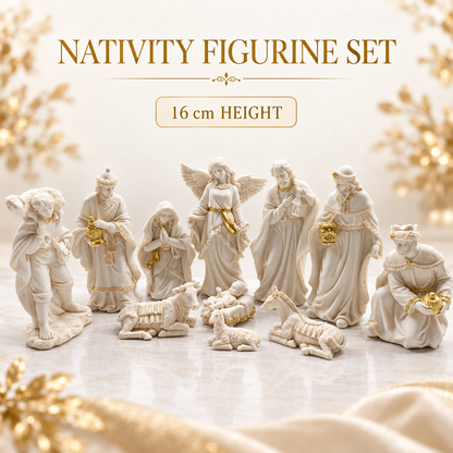 Ivory Angel Christmas Nativity Set – 11 Pieces, 16 cm