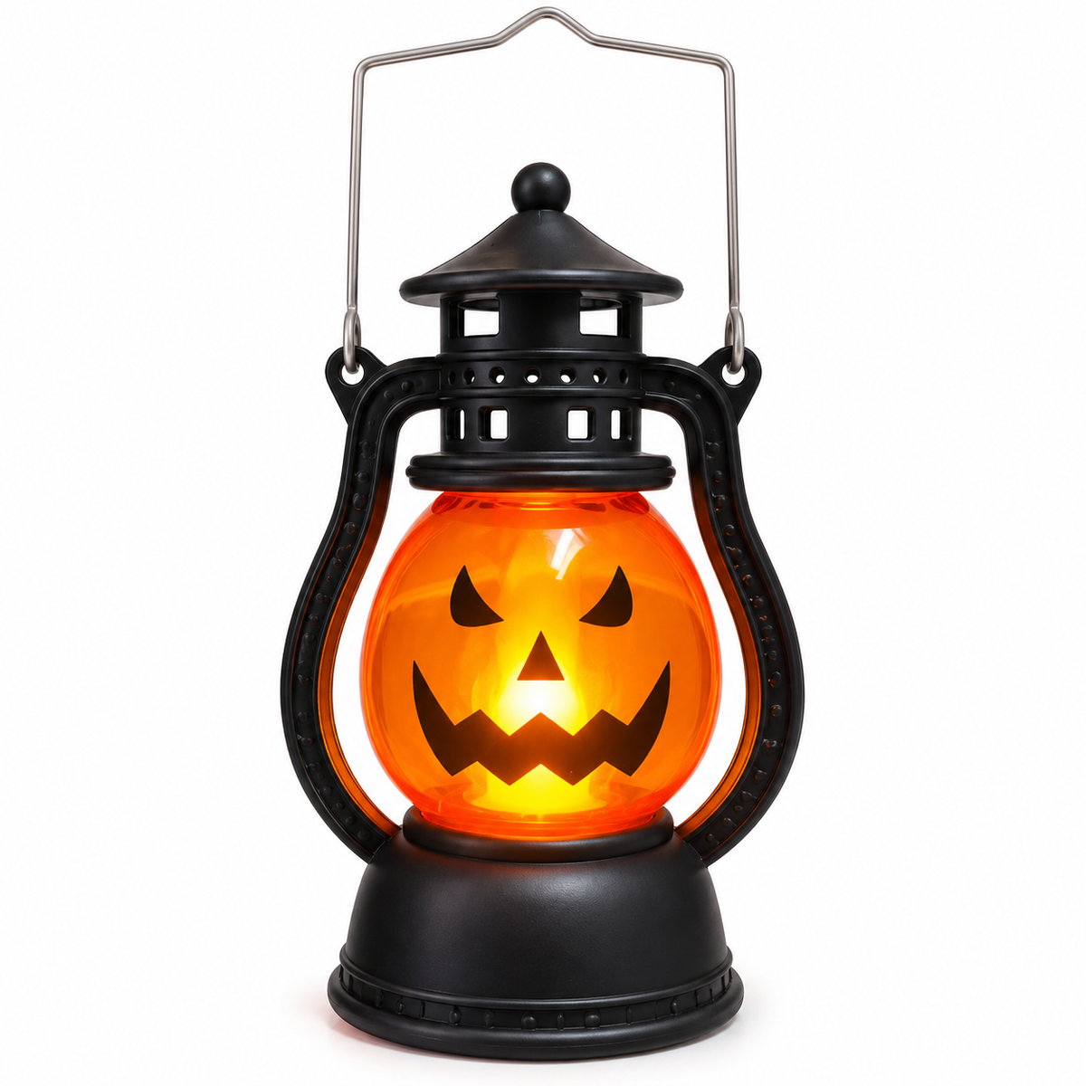 Halloween Pumpkin LED Lantern with Hanging Handle, 15CM