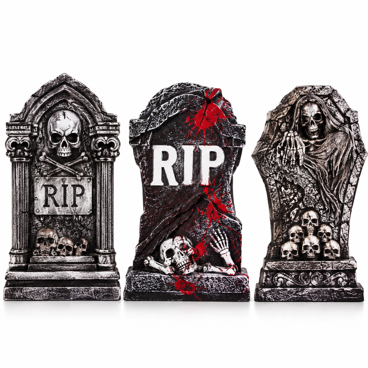 Halloween RIP Tombstone Stake Set, 3PCS, 40 x 20CM