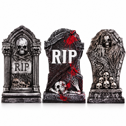 Halloween RIP Tombstone Stake Set, 3PCS, 40 x 20CM