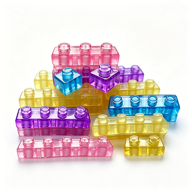 Magic Gummy Translucent Building Blocks Set – 40 Pieces, Ages 3+