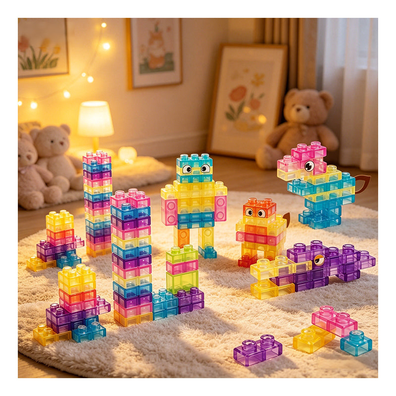 Magic Gummy Translucent Building Blocks Set – 40 Pieces, Ages 3+