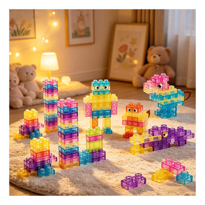 Magic Gummy Translucent Building Blocks Set – 40 Pieces, Ages 3+