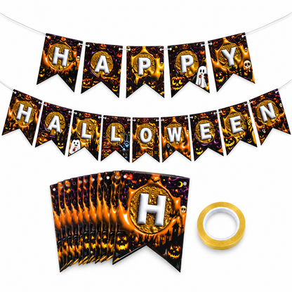 Happy Halloween Hanging Banner Set, 13PCS