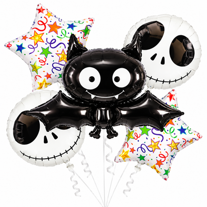 Halloween Bat, Skull & Star Balloon Set, 5PCS