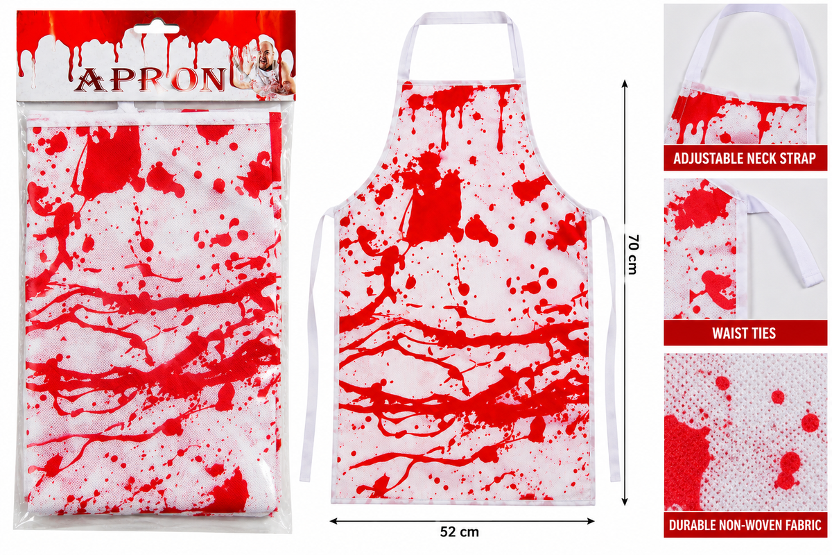 Halloween Blood Splatter Horror Apron, 70 x 52CM