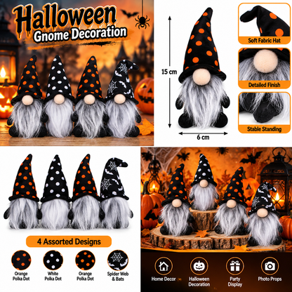 Halloween Plush Gnome Tabletop Decorations, 4PCS, 15CM