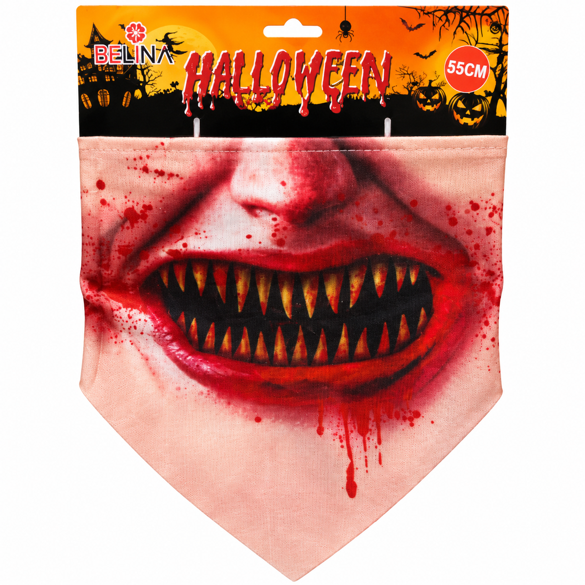Halloween Horror Mouth Bandana Face Cover & Neck Gaiter, 55CM