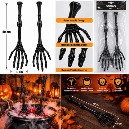 Halloween Skeleton Hand Serving Spoons, 2PCS, 40CM