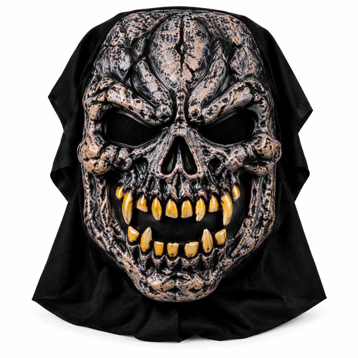 Yellow Ghoul Halloween Scary Mask Hat with Hood