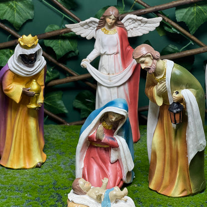 30 cm Painted Christmas Nativity Set with Collection