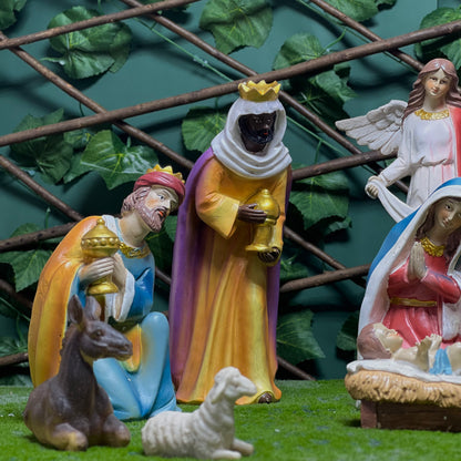 30 cm Painted Christmas Nativity Set with Collection