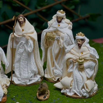 30 cm White Holy Family Nativity Set with Cloth – Premium Christmas Figurines