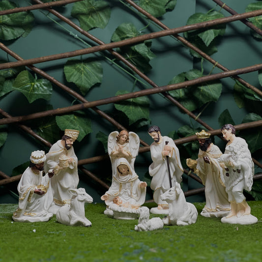 Classic 15 cm Painted Resin Nativity Figurine Set – Holy Family