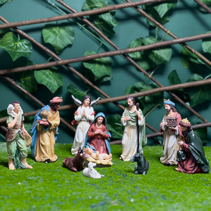 15 cm Classic Painted Resin Nativity Figurine Set – Compact Holy Family