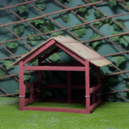 40 cm Rustic Wooden Nativity Crib House