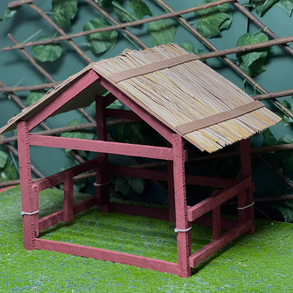 40 cm Rustic Wooden Nativity Crib House