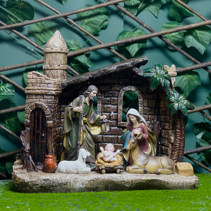 Compact Holy Family Nativity Set – Traditional Christmas Decor