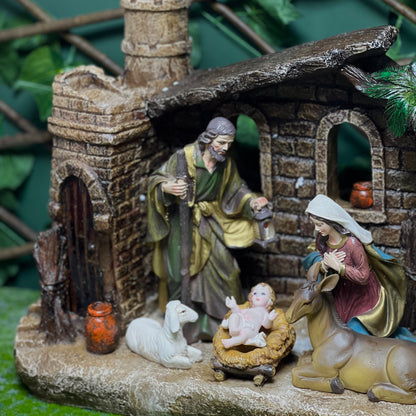 Compact Holy Family Nativity Set – Traditional Christmas Decor